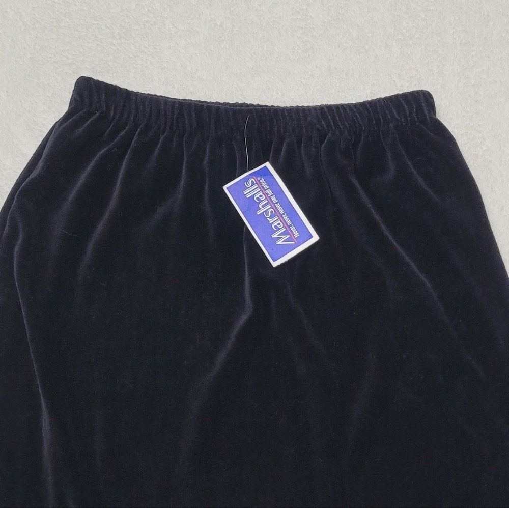 Ultrasport Marshall's 1970s Vintage Deadstock Black Velvet Fitted Mini Skirt S - Picture 3 of 11